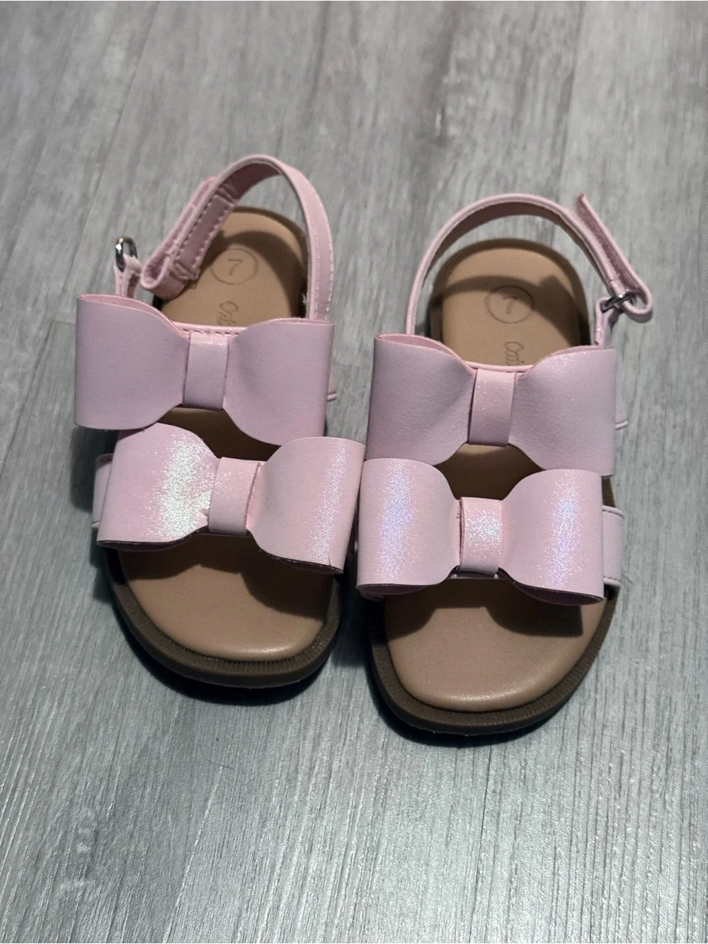 Cat & Jack Light Pink Bow Sandals for Girls